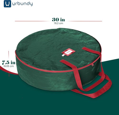 Heavy Duty Wreath Storage Bag - 30 Inch Waterproof Container for Year-Round Christmas Wreaths