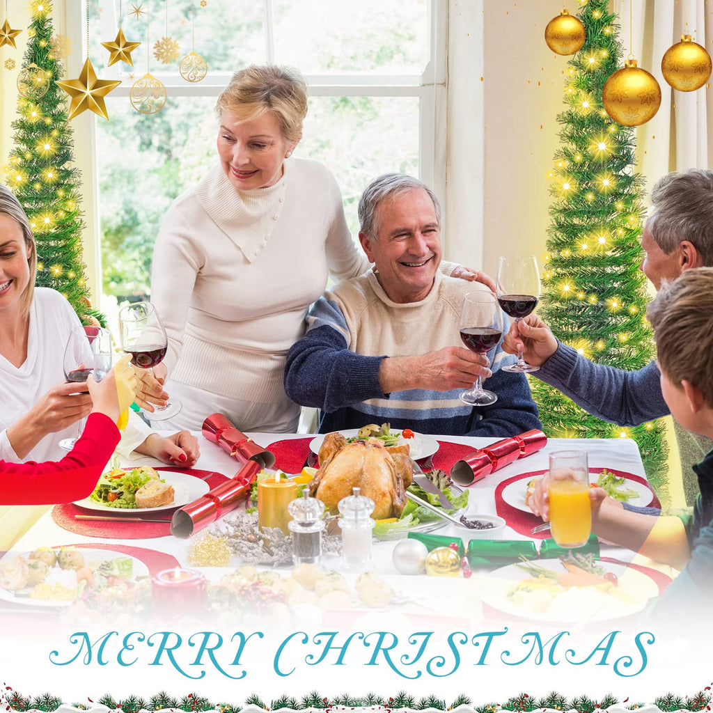 HyDren 2 Pack 5 ft Pop up Christmas Trees with Pre Lit Lights Artificial Pull up Christmas Tree PVC Collapsible Xmas Slim Tree with String Light for Home Xmas Party Decorations Install