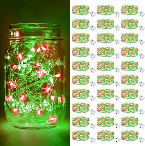 Btfarm 30 Pack Fairy Lights - Battery Operated 7ft 20 LED Twinkle String Lights | Waterproof Mini Silver Wire for Christmas & Weddings