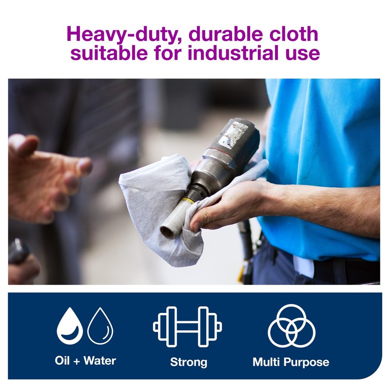 Tork Heavy Duty Cleaning Cloth White , 1/4 Folded with exelCLEAN Technology, 6 x 50 Cloths, 5301505