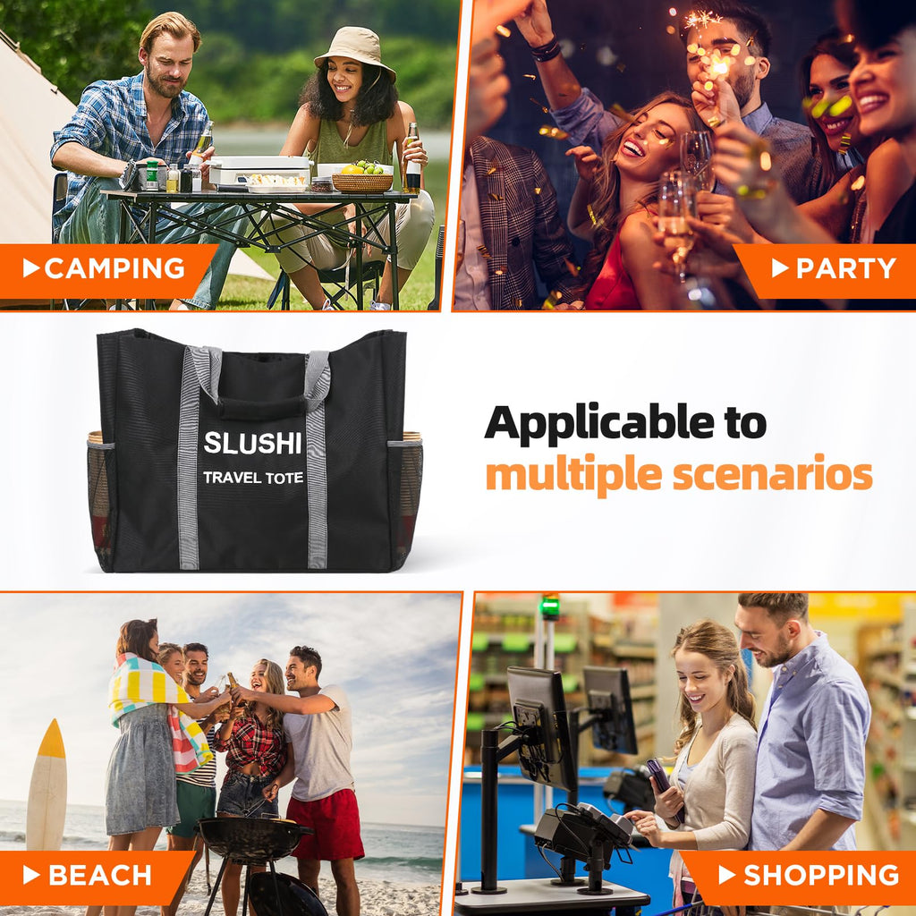 TheClouds Travel Party Tote for Ninja Slushi Machine FS301 & FS300, Slushie Carrying Bag, Accessories for Ninja Slushie,Bottom support, Made of premium Oxford cloth Black