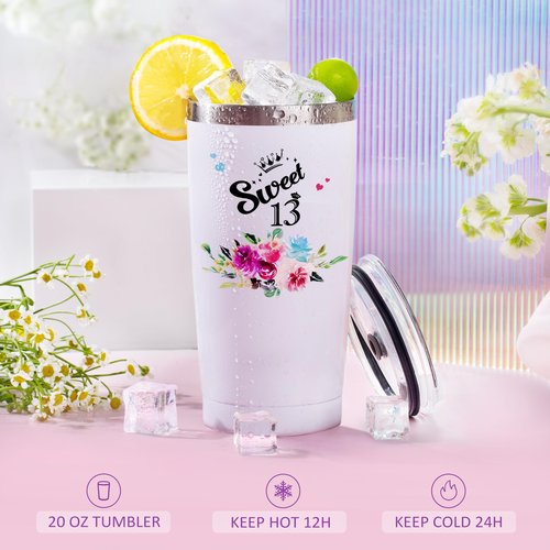 ShinnyWis 13th Birthday Gifts for Girls,Sweet 13 Gifts for Girls,Daughter,Sister,Friends,Bestie,Tumblers Gifts Set for 13 year old girl birthday gifts Ideas
