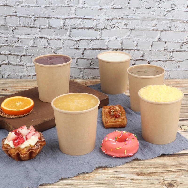 JAYEEY 16oz disposable cups with lids To go paper cups Soup container 50 Pack