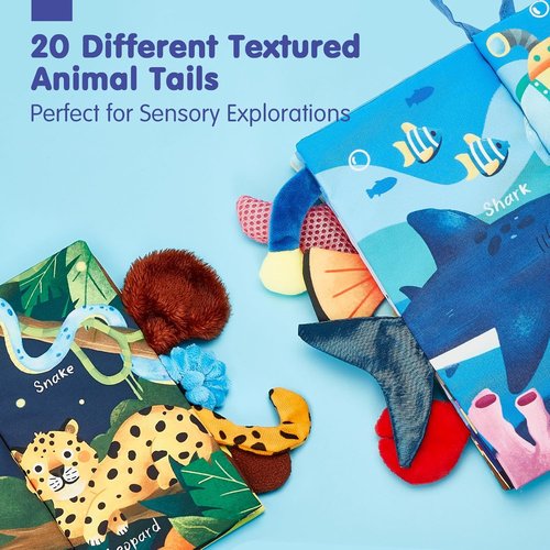 Hahaland Baby Toys - Crinkle Books for Babies | Soft Cloth Sensory Touch Books, 2-Pack for 0-6 Months