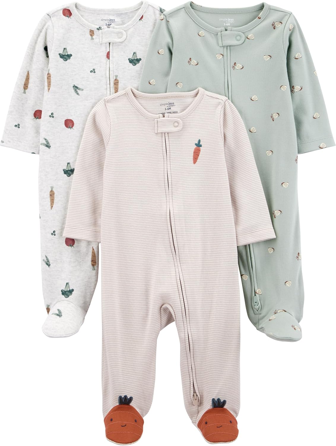 Skiennix 3-Pack Sleep and Play - Soft Cotton Baby Sleepwear Set | Comfortable & Stylish