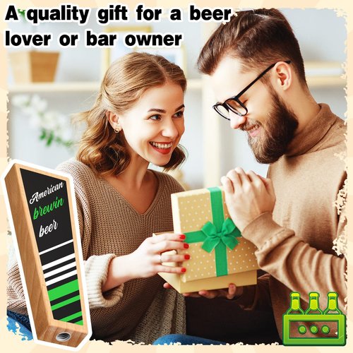 Queekay 2 Pcs Chalkboard Beer Tap Handles Wooden Walnut Keg Tap Handle with Chalk Markers Taps Handles Gift for Beer Bar Lovers Home Brewers Bars Restaurant Wedding (Log)