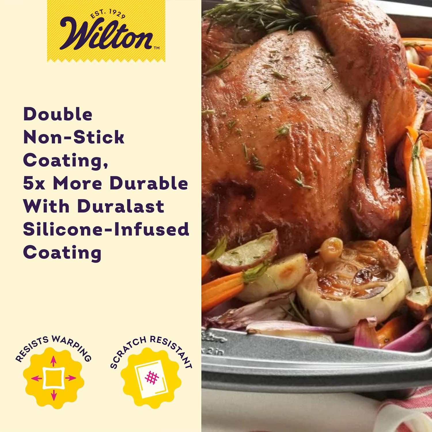 Wilton Platinum Non-Stick Oblong Baking Pan - Versatile Baking & Roasting - 13 x 9 x 2 Inch - Dishwasher Safe
