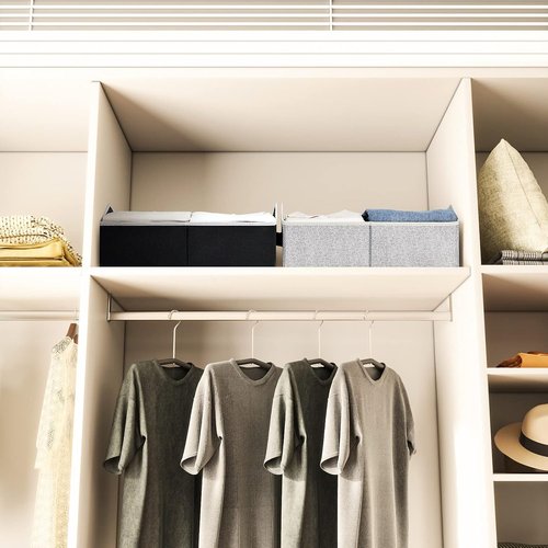 Homsorout Closet Organizers - 6 Large Fabric Storage Bins with Handles for Efficient Shelf Organization