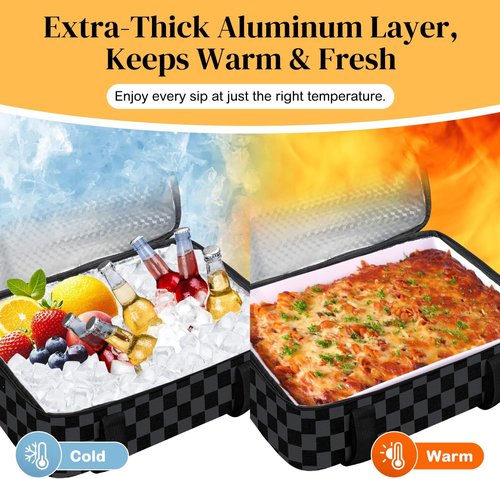 Coobiiya Insulated Casserole Carrier - Keeps Food Hot or Cold | Portable Tote for 9" x 13" Baking Dish