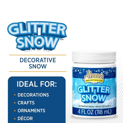 Aleene's Glitter Snow - Sparkling Decorative Snow for Crafts - 4oz Container