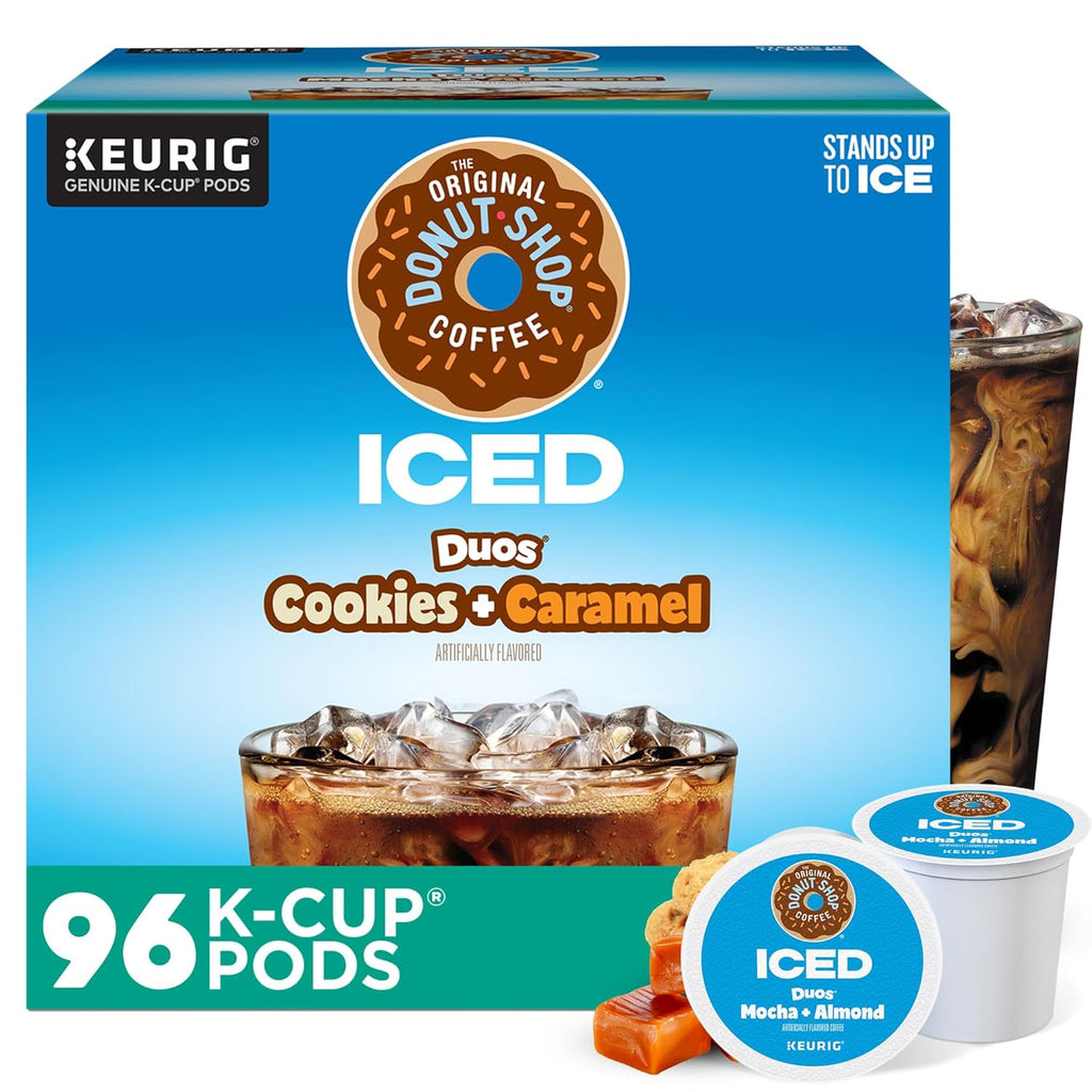 Original Donut Shop | Iced Duos Cookies & Caramel Coffee | 24 Count Keurig K-Cup Pods