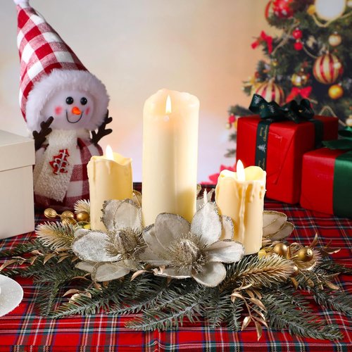 Cindeer 30 Inch Christmas Candle Holder - Elegant Table Centerpiece for Dining & Holiday Decor (Gold)