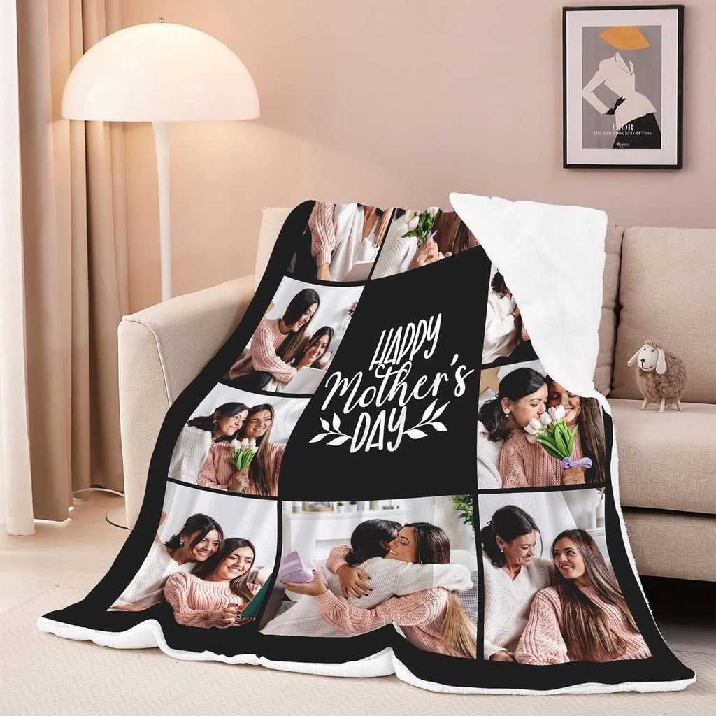 Regine Switzerland Custom Photo Blanket - Personalized Mother's Day Gift for Mom | Ships Next Day