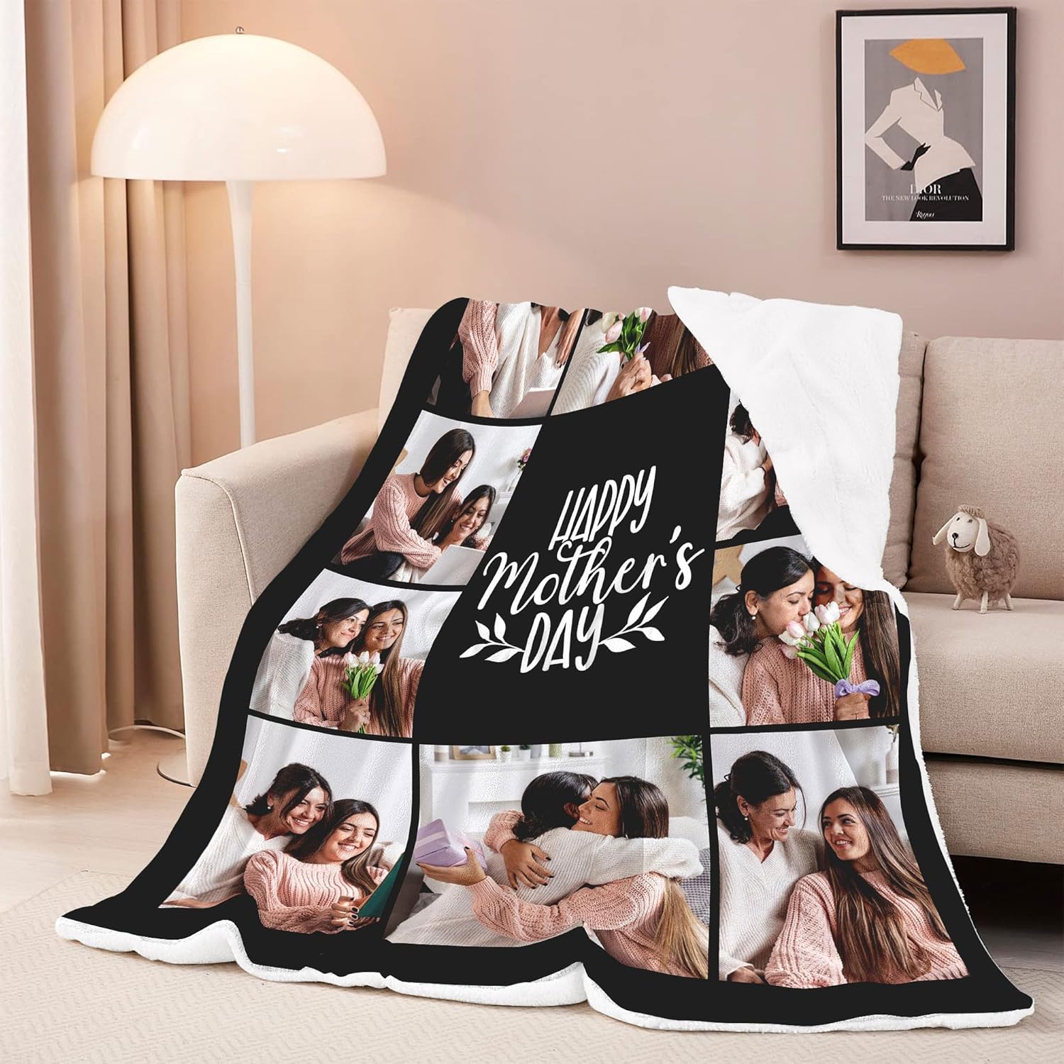 Regine Switzerland Custom Photo Blanket - Personalized Mother's Day Gift for Mom | Ships Next Day