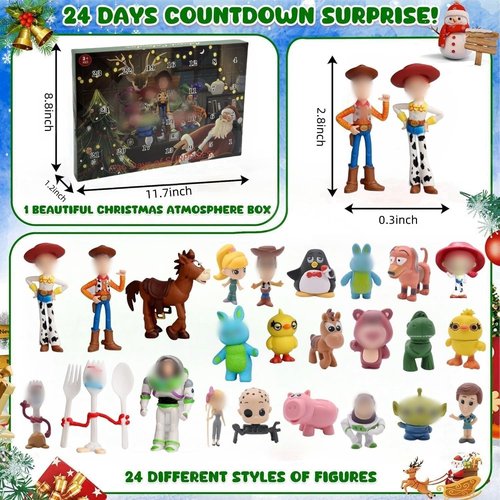 Advent Calendar 2025 - 24-Day Countdown Toy Set with Anime Figures | Perfect Christmas Gifts