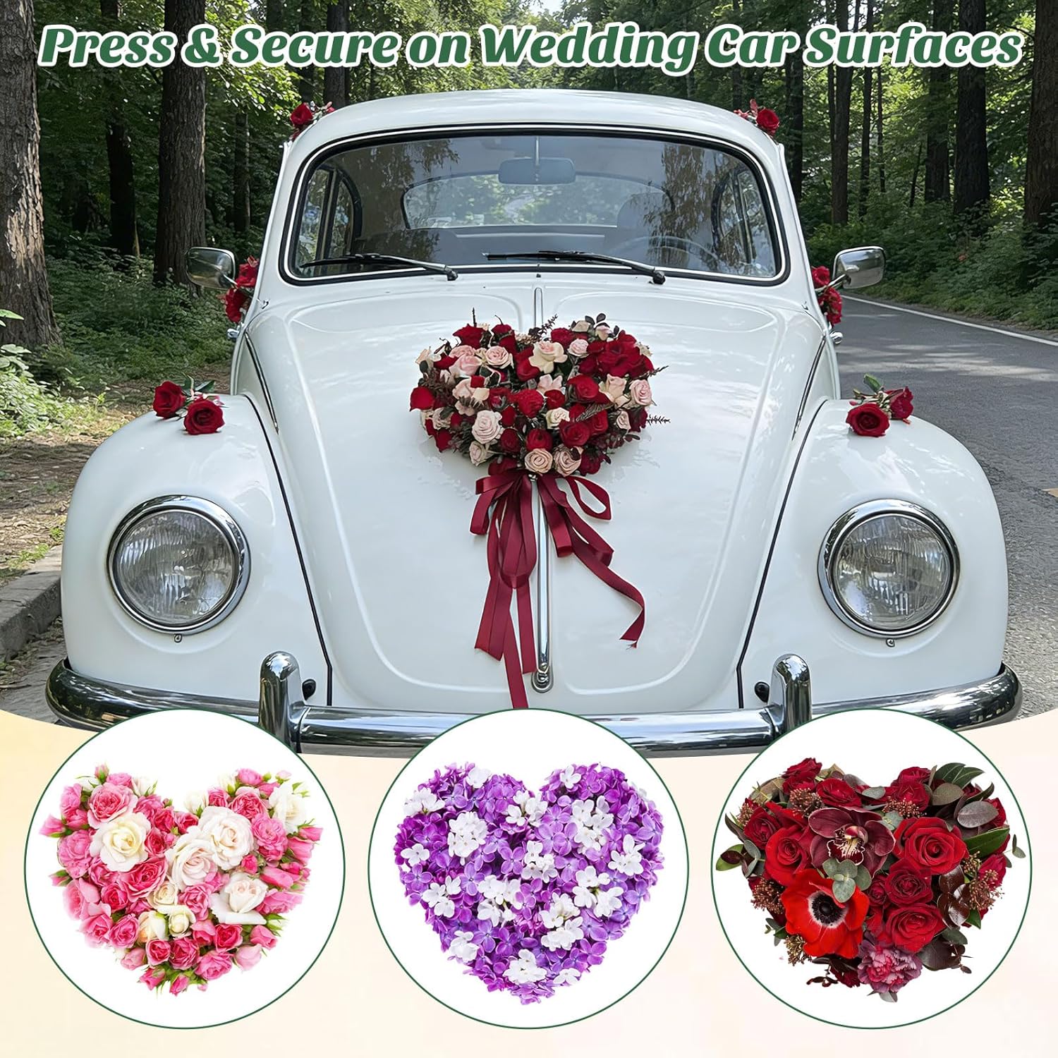STOBOK Floral Foam Hearts - Heart Shaped Floral Foam Cage with 5 Suction Cups for Weddings & DIY Decor | Green, 12.2 x 11.4 in