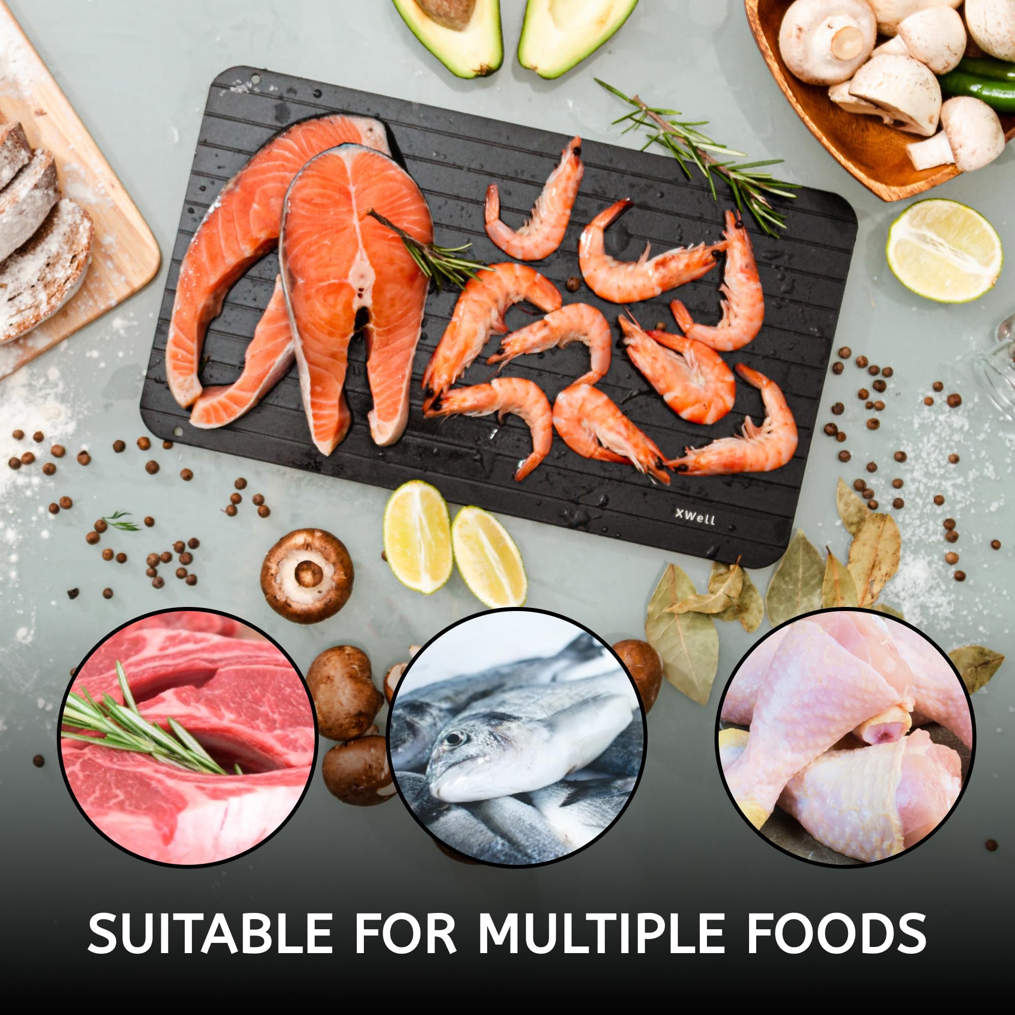 XWell Defrosting/Thawing Tray for Frozen Meat Eco Friendly Thawing Board, Meat Defroster Tray, Defrosting Thaw Plate/Board, Defrost Plate/Mat