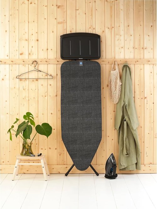Brabantia Ironing Board - XL Steam Unit Holder, Adjustable Height, Denim Black | 49 x 18 Inches