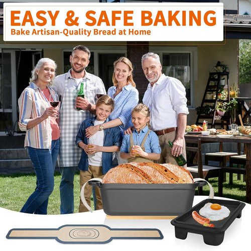 Cast Iron Combo Cooker by [Brand Name] - 2.5QT Pre-Seasoned Dutch Oven & Grill Pan with Lid | Versatile 2-in-1 Skillet for Baking & Searing