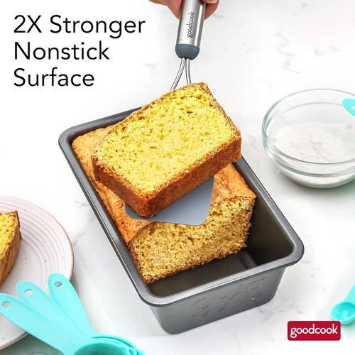GoodCook PRO Nonstick Loaf Pan - Easy-Clean Carbon Steel Bakeware for Breads & Cakes, 9 x 5-Inch, Gray