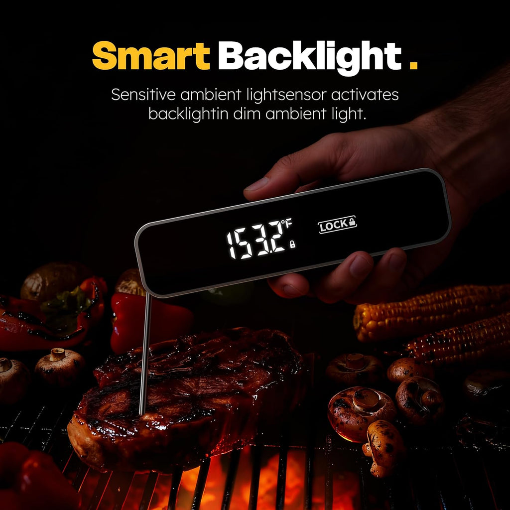 Skiennix 0.3S Professional Instant Read Meat Thermometer - Digital Cooking & BBQ Thermometer | Essential Kitchen Gadget in Grey