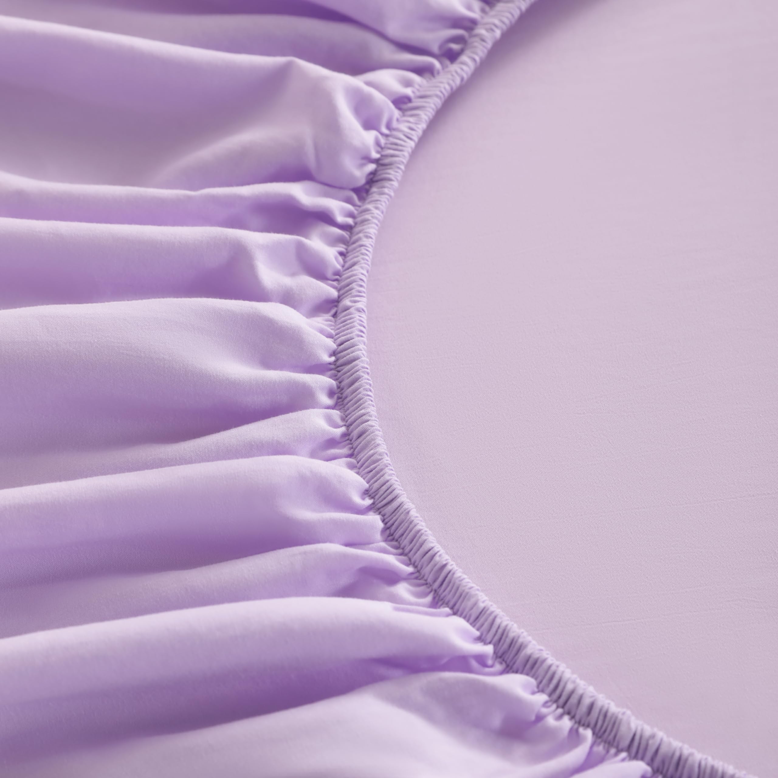 FLXXIE 5 Pieces Toddler Bedding Set, Soft and Breathable Microfiber Crib Sheet Set, Includes Quilted Comforter, Flat Top Sheet, Fitted Sheet, Envelope Pillow Case for Boys and Girls, Lavender