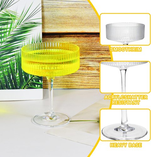 10OZ Plastic Martini Glasses, Set Of 12 - Shatterproof&Reusable Cocktail Glasses With Classic Design, Perfect For Home Use, Weddings, Parties&Outdoor Gatherings, Ideal For Martini, Champagne&More