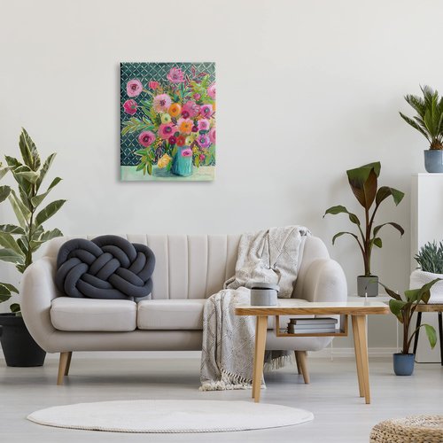 Stupell Industries Patterned Modern Flower Bouquet Canvas Wall Art, Design by Suzanne Allard