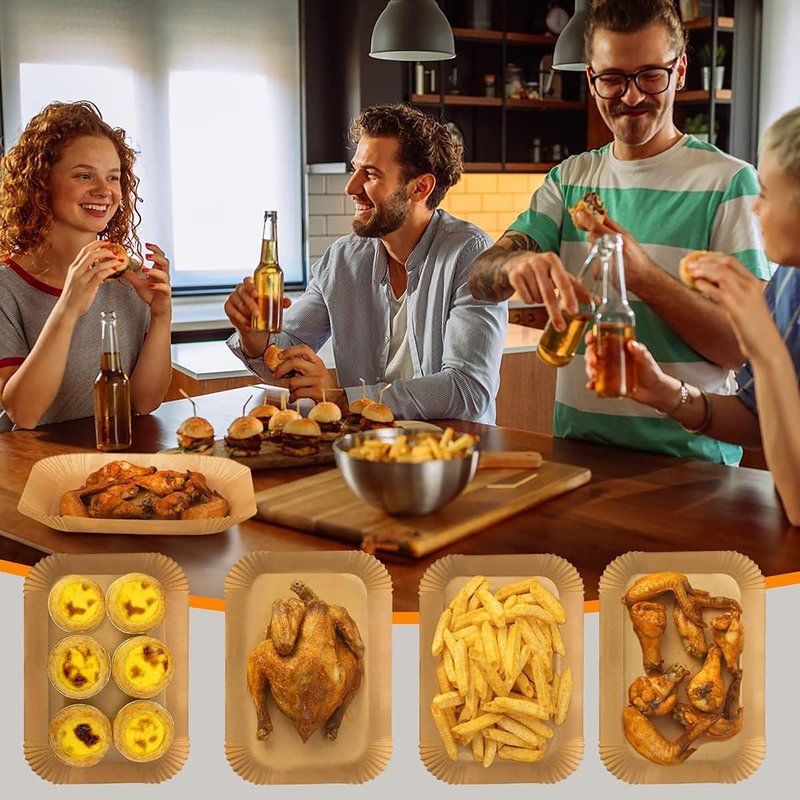 Air Fryer Liners 200 PCS for Ninja Foodi Dual Basket DZ201 DZ401 DZ550-9x6 Inch Disposable Parchment Paper, Food Grade Non-Stick Heat Resistant to 450°F, Zero PFAS