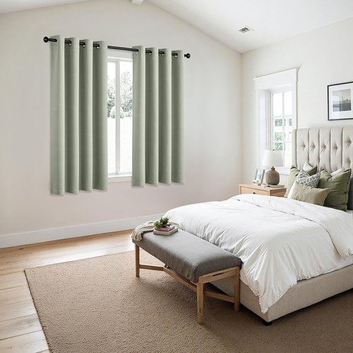 MIULEE Sage Green Blackout Curtains - Thermal Insulated Room Darkening Drapes | 63 Inch, 2 Panels