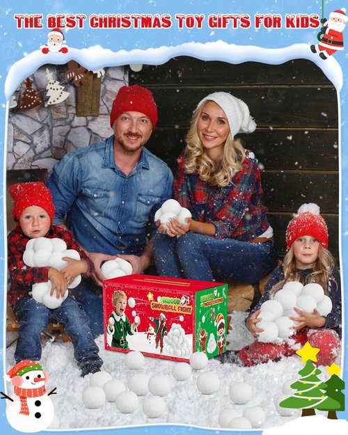 LQYoyz Snowball Fight Set - 100 Pack 2-Inch Large Fake Snowballs for Kids | Perfect for Winter Games & Xmas Decor