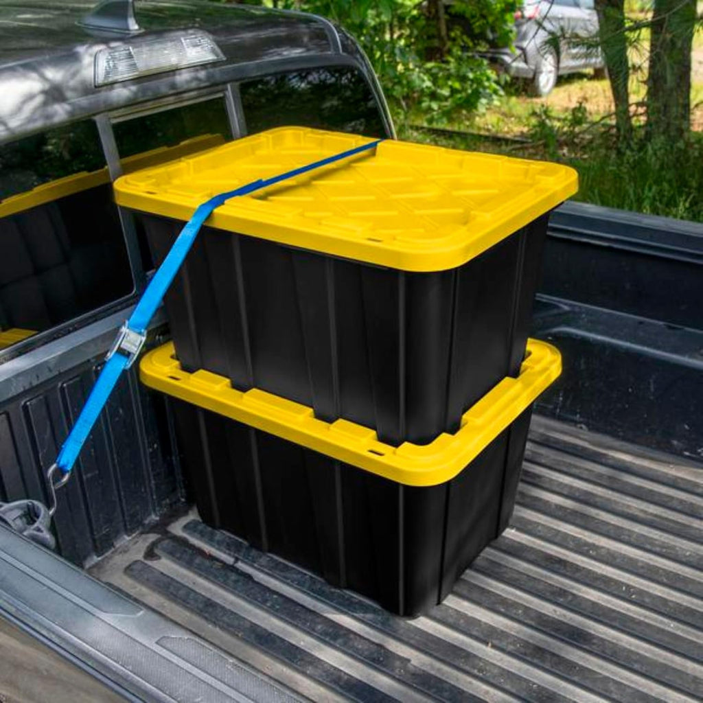 Sterilite 27 Gallon Heavy-Duty Storage Tote - 4-Pack Stackable Plastic Bins with Lids for Garage & Outdoor Gear