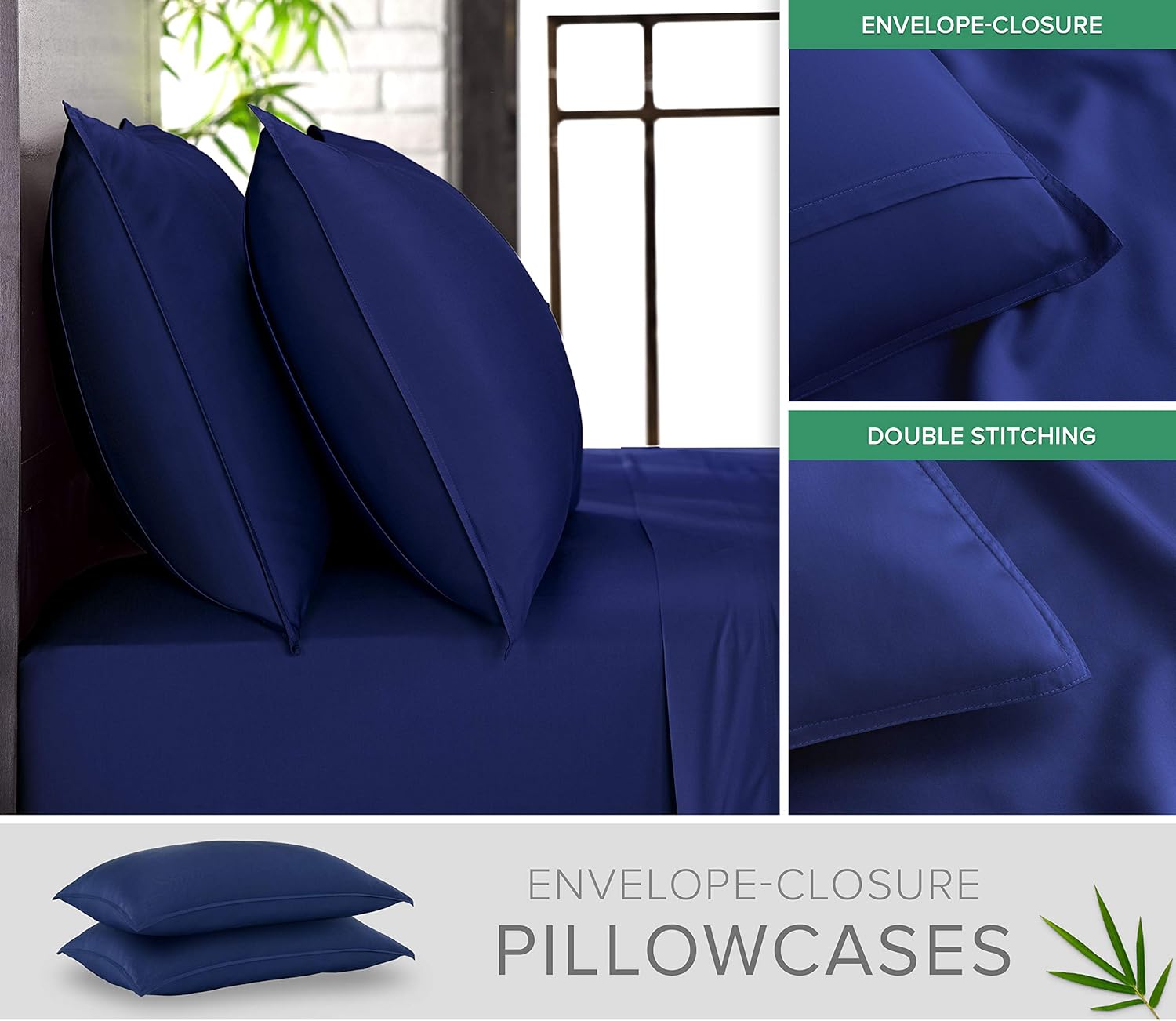 Pure Bamboo California King Sheets - 100% Organic Viscose Bed Set, Soft & Cooling, Cobalt Blue