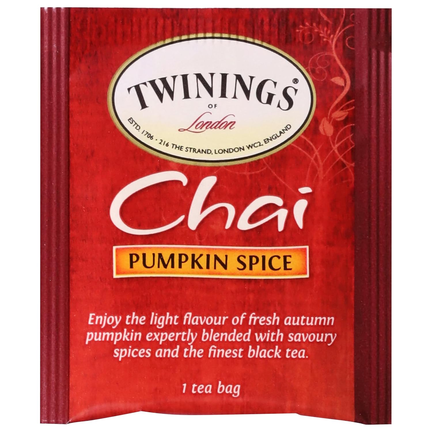Twinings Pumpkin Spice Chai Black Tea - Warm & Aromatic, 20 Individually Wrapped Bags (Pack of 6)
