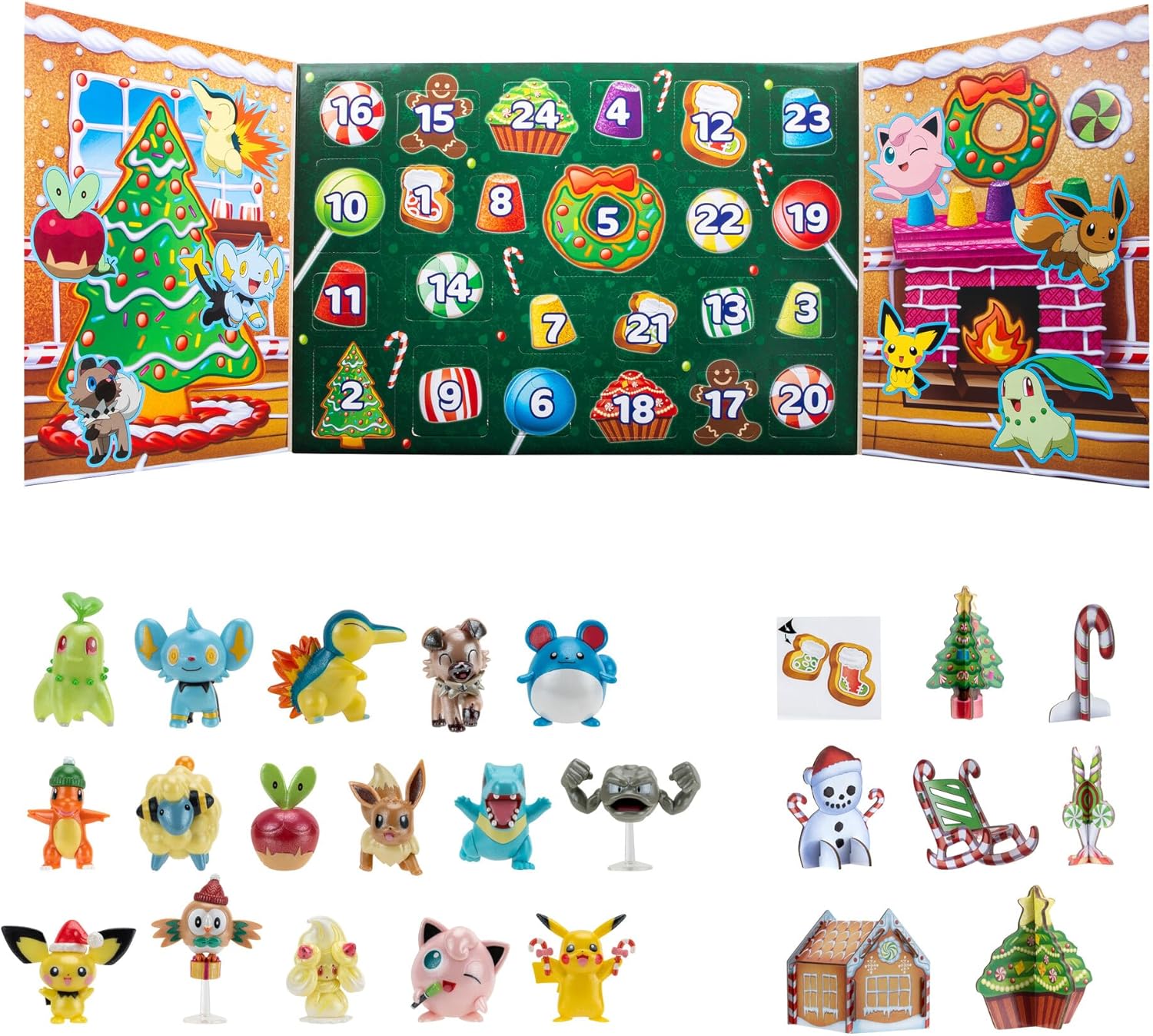 Pokémon PKW3066 Holiday Calendar | 24 Exclusive 2-Inch Battle Figures for Collectors