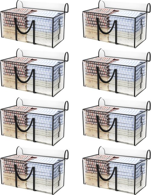 CONGREGATE Heavy Duty Extra Large Moving Bags - 97L Semi-Transparent Totes with Reinforced Handles & Metal Zippers | 28.7"x13.7"x15" Foldable Storage Solutions