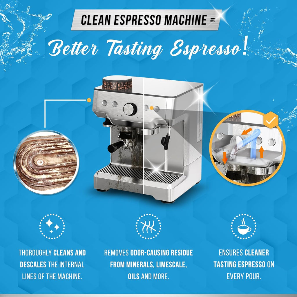 ACTIVE Espresso Machine Cleaning Tablets - 120 Tabs | Descaling Solution for Breville, Gaggia, Delonghi, Jura, Philips