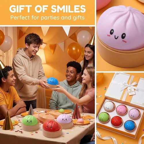 Glitter Dumpling Squishy Set by [Brand Name] - 2-Pack Colorful Stress Relief Toys | Sparkly Party Favors