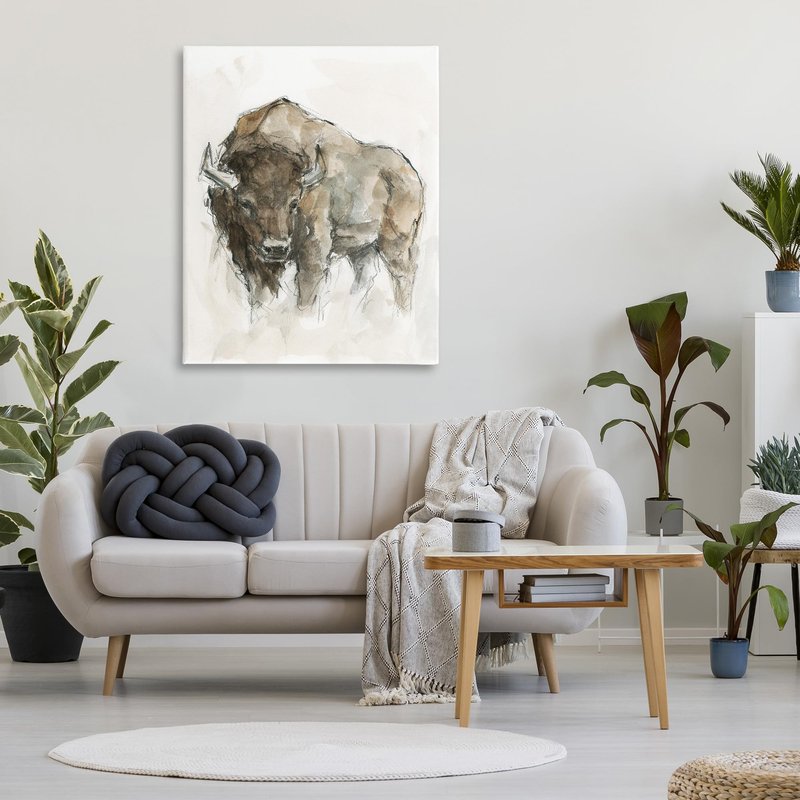 Stupell Industries 'Western American Buffalo', Canvas Art, 36 x 48 Inches, Easy to Hang and Sturdy, Made in USA, by Ethan Harper