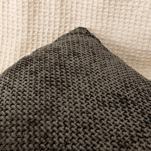 JoraLion Chenille Lumbar Pillow Cover 14x36, Brown Boho Knitting Textured Soft Cushion Cover Modern Farmhouse Pillowcase Home Decor for Sofa Bed Room Livingroom, Cover Only