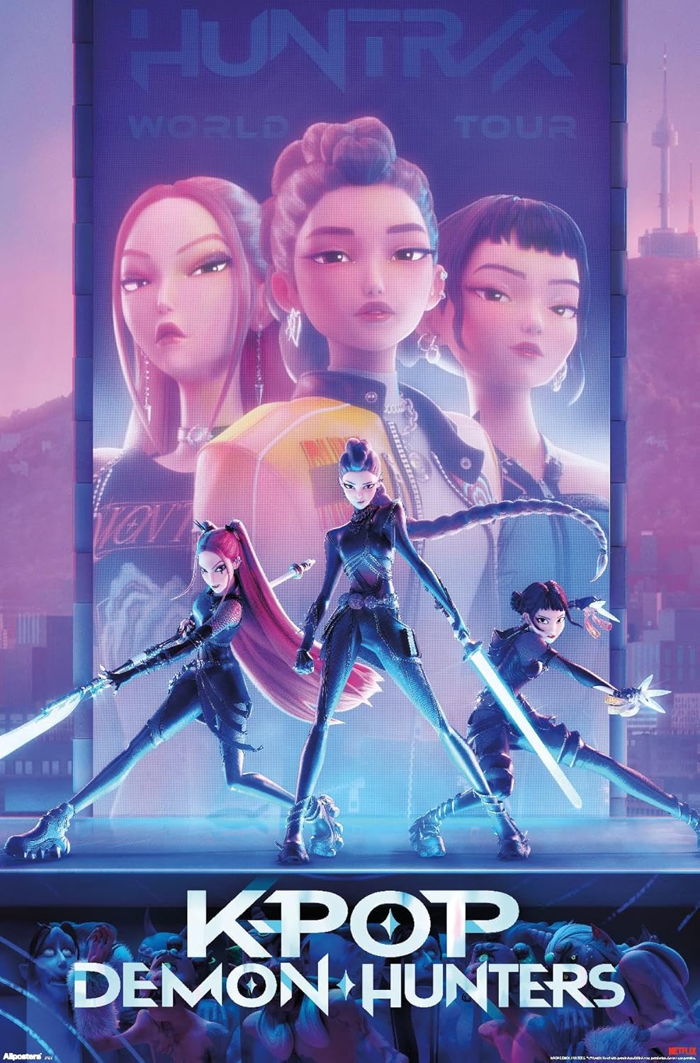 Netflix KPop Demon Hunters Poster - Unframed Wall Art, 34" x 22.4" for Stylish Decor