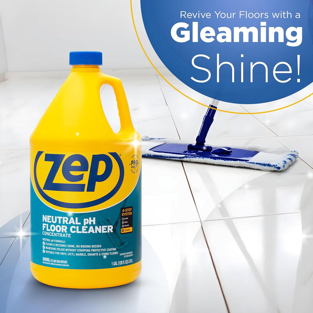 Zep Neutral pH Floor Cleaner - Concentrated All-Purpose Formula - 1 Gallon Size