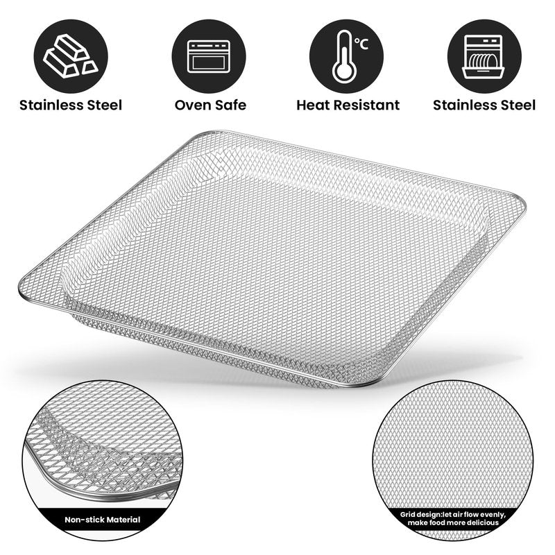 for Ninja Foodi Replacement Air Fryer Oven Basket, Original Replacement Baking Trays for Ninja DT201/DT251 Foodi Digital Air Fryer Oven,Stainless Steel Air Fryer Accessories for Ninja Foodi