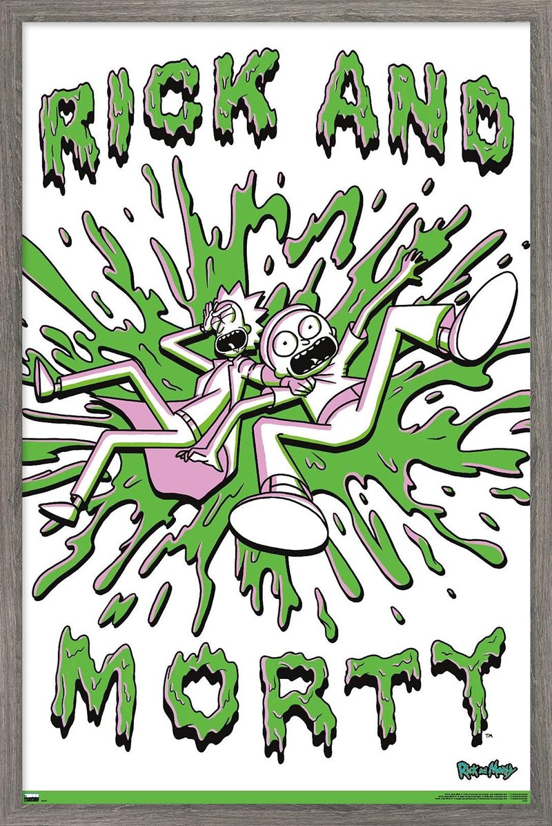 Trends International Rick and Morty - Acid Wall Poster, 22.4L x 14.7W, Barnwood Framed Version