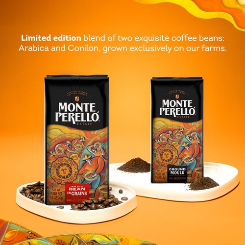 Monte Perelló, 16 oz Bag, Ground Coffee, Medium Roast - Product from the Dominican Republic (Pack of 4)