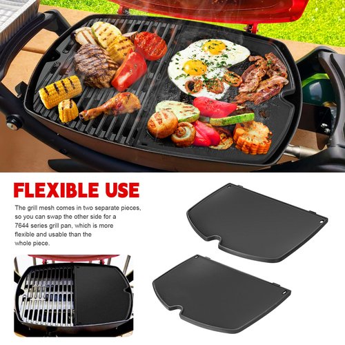 GGC 6558 Griddle for Weber Q100 Q120 Q1000 Q1200 Series Grills, Cast Iron Grill Parts for Weber Q100 Grills, 12.6" x 8.6" Cooking Griddle for Webbr Baby Q