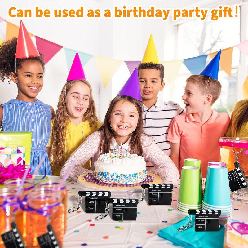 Junkin Movie Night Party Favors Bulk Clapboard Key Chain with Tape Measure Movie Theme Party Favors Night Decorations for Souvenir Prizes(72 Pcs)