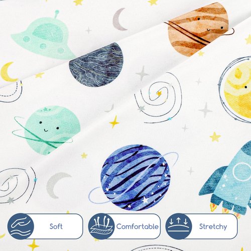 ManFaiSky 2 Pack Toddler Pillowcase, 13x18 Toddler Pillow Cases with Envelope Closure, Soft & Comfortable Travel Pillow Case Cover Boys Girls, Planets
