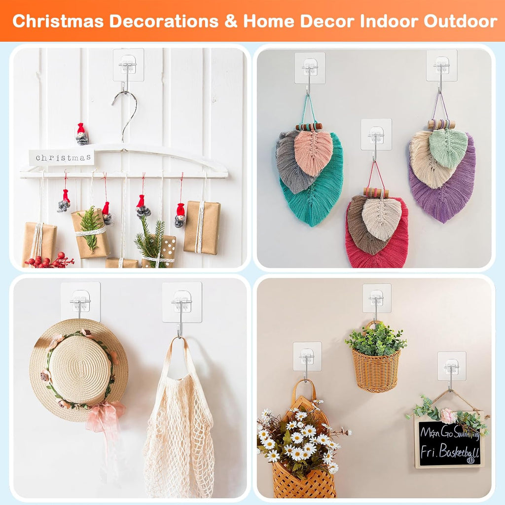 Skiennix Large Clear Wreath Door Hanger - 60lb Over-The-Door Hook for Easter & Christmas Decor