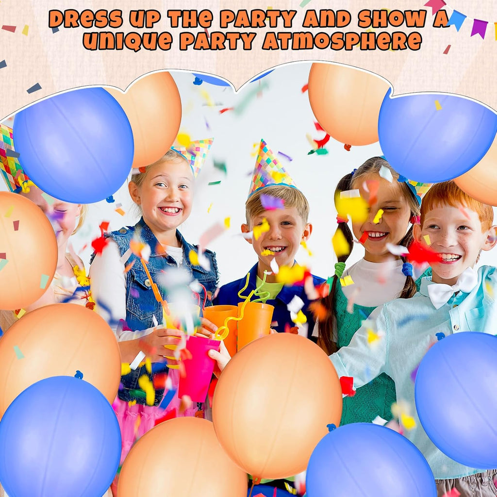 Soulchen Punch Balloons - 24 Pcs Blue & Orange Party Favors for Kids' Birthday Celebrations | Thickened Design with Rubber Band Handle